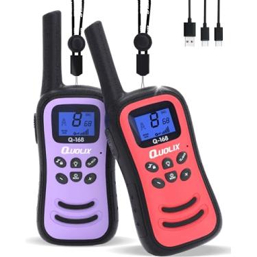 Imagem de Walkie Talkies para crianças recarregável, brinquedos para as idades 5-13 meninas lanterna LED, VOX, fácil de usar Walkie Talkies crianças de longo alcance para o Natal presentes de aniversário