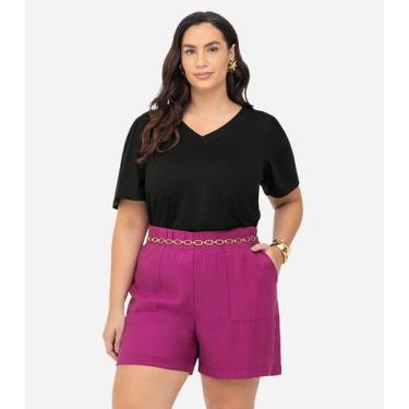 Imagem de Shorts Tecido Favo Plus Size Secret Glam Roxo, Plus G1, Roxo