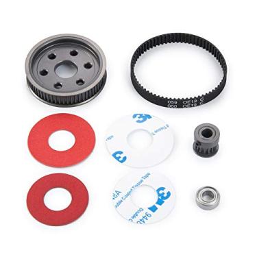 Imagem de Que-T Sistema de engrenagens de transmissão de correia de carro RC para 1:10 axial SCX10 90046 peças de atualização (para engrenagem de motor de 5 mm)