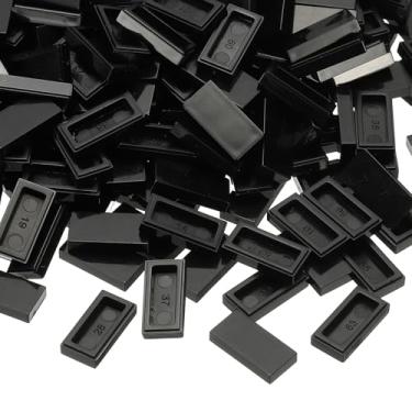 Imagem de PATIKIL 370 Pcs Flat Blocks Bulk, 1x2 Square Black Classic Tiles Smooth Surface Mini Building Blocks Accessories Compatible Bricks Kits for Building Floor Walls Mosaic Pixel Arts
