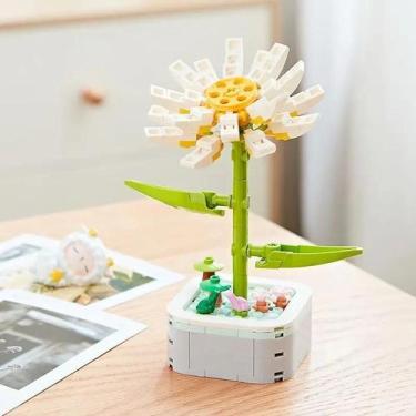 Imagem de Girassóis Tulipas Plantas Em Vasos Flores Perfumadas Blocos De Montar 