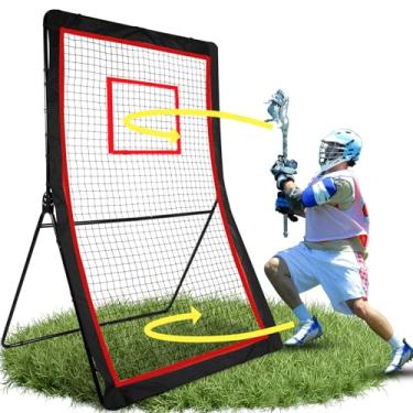 Imagem de amazgolf Rede De Rebote Para Lacrosse, Rede De Rebote Para Vôlei De 5X7 Pés Com 5 Ângulos Ajustáveis (Etiqueta Vermelha), 1 Bolsa De Transporte, Rede De Rebote Para Beisebol Fixada Por Estaca De 6