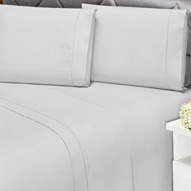 Imagem de Lençol Queen Elástico 180 Fios Algodão Premier Branco - Andreza Enxova
