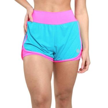 Imagem de Short Duplo Fitness Academia Feminino Beach Tennis LaBrun, Azul, Pink,