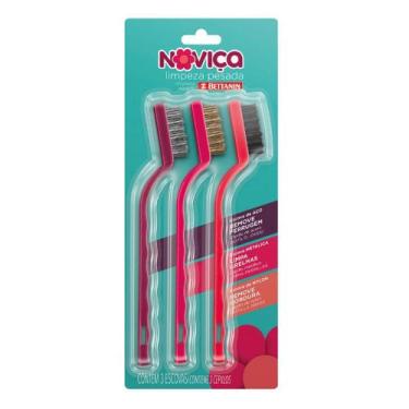 Imagem de Conjunto 3 Escovas Limpeza Pesada - Aço, Metálicas e Nylon - Bettanin