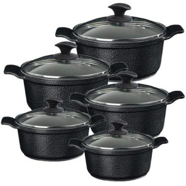 Imagem de Jogo Panela Preto Craq Antiaderente Cerâmica Javali Aa 16A24