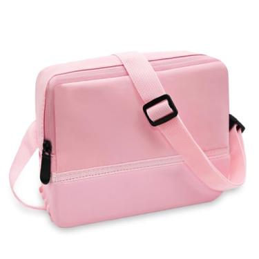 Imagem de Pochete para mulheres e homens, bolsa tiracolo resistente à água com bolsos para telefone, cintura ajustável com bolsa com zíper para corrida, viagem, caminhada, treino, Sakura rosa, 5x4x6 inches