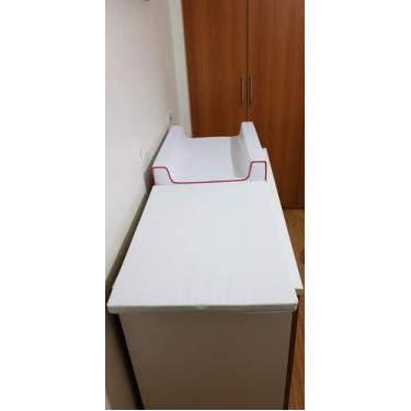 Imagem de Trocador Anti Refluxo Impermeável Colchão Portátil Time Vermelho e Bra