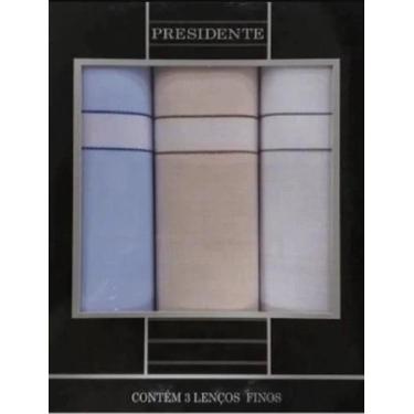 Imagem de Lenço Presidente Puro Algodão 41x41 c/3 Masculino 2720