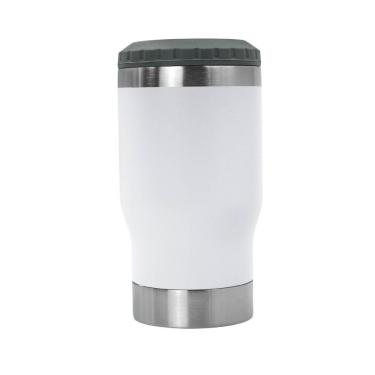 Imagem de Copo Térmico Porta Lata Garrafa Long Neck Copo Abridor Branco