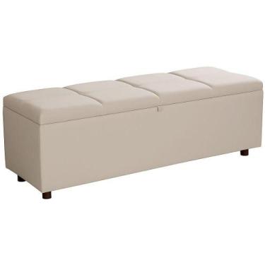 Imagem de Baú Recamier Espanha Veludo Marfim 160 cm - TNA Decor