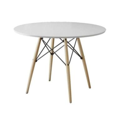Imagem de Mesa De Jantar Eames Wood Tampo Madeira Branco 90 Cm - UP HOME