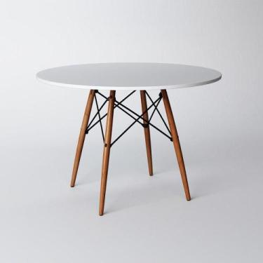Imagem de Mesa Redonda De Jantar 110Cm Branca Cor: Branco - UP HOME