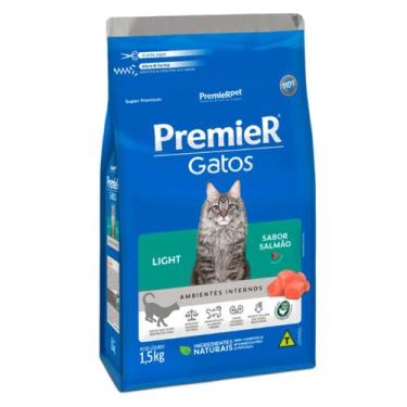 Imagem de Ração Premier Gatos Adultos Light Sabor Salmão 1,5kg