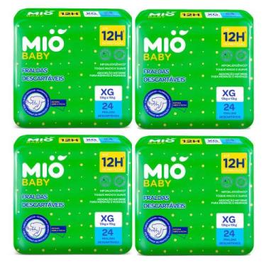 Imagem de Kit 4 Fralda Descartável Mió Baby Tamanho XG 24 Unidades