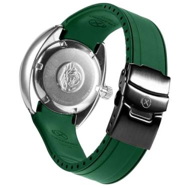 Imagem de Pulseira de relógio StrapXPro (SBX1A) de 20 mm com extremidade curva de borracha para relógios de mergulho automáticos Seiko Prospex MM200/MM200GMT SPB187, SPB299, SPB381, etc. (verde com fecho preto)