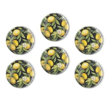 Imagem de BaHomeck Ímãs redondos de geladeira 6 peças de limões coloridos fortes ímã de geladeira magnético, ímãs adesivos decorações para quadros brancos de escritório, salas de aula, casa, armários e fotos, 3