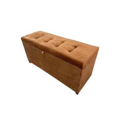Imagem de Baú Organizador Decorativo para Quarto 1 Metro com Dobradiças com Pistão Em Veludo - Diversas Cores, Móveis Quarto(Terracota,Pé em Polipropileno)