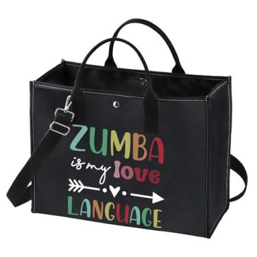 Imagem de GJTIM Zumba Lover Gift Zumba Teacher Appreciation Gift Zumba Is My Language Sacola de lona, Zumba Lt, Multifuncional