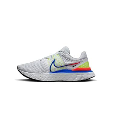 Imagem de Nike Tênis de corrida masculino React Infinity Run Flyknit 3, Platina pura/azul, 42