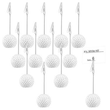 Imagem de Pacote com 12 unidades, base de bola de golfe, clipe de memorando, suporte de mesa, número de memorando, centros de mesa com clipe jacaré, para escritório, menu de casamento, eventos esportivos