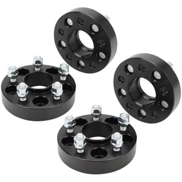 Imagem de Haruma Espaçadores de roda de 3,18 cm 4 peças 5x4,25 63,4 mm furo do cubo com pinos M12x1,25 adaptadores de roda para Jaguar 2009-2022 XF/2011-2019 XJ 5 Lug T6 Acessórios espaçadores de alumínio