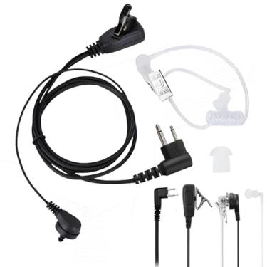 Imagem de Fone Rádio Segurança | Fone de Ouvido com Microfone Lapela PTT | Tubo Acústico para Walkie Talkies EP450 EP 450 SP50 CP040 GP300 W, com cabo reforçado Kevlar de 2 pinos,