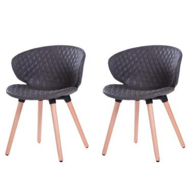 Imagem de Kit 2 Cadeiras ANM6717F Anima Office Costura Matelassê Assento Estofad