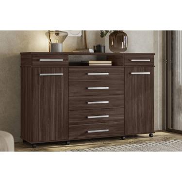 Imagem de Cômoda Casal London c/ 2 Portas e 7 Gavetas Cafe Touch - Demóbile
