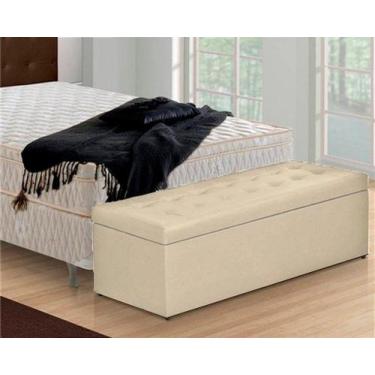 Imagem de Recamier Baú Casal DF Premium, Marrom, Couro sintético