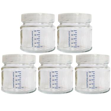 Imagem de Kit com 24 Potes de Vidro para Armazenar Leite Materno 100ml com Graduação