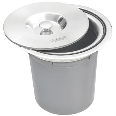 Imagem de Lixeira Em Aço Inox De Embutir 5 Litros - 94518005 - Tramontina Lixeira Inox Embutir 5 Litros Tramontina 94518-005