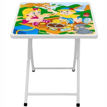 Imagem de Mesa Infantil De Aço Dobrável Branca - Pic Nic - 10.404.01.208 - Açomix