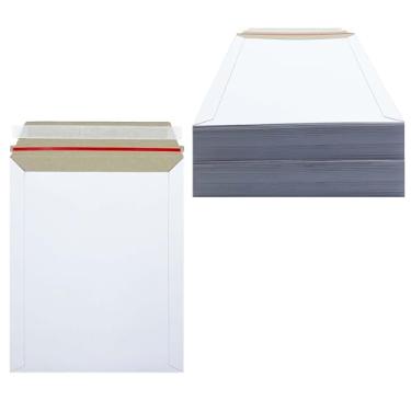 Imagem de Pacote com 80 envelopes de documentos fotográficos de 20 x 25 cm, envelopes de papelão branco para fotos, fotos, papéis, envelopes de envio autovedantes para casa, escritório