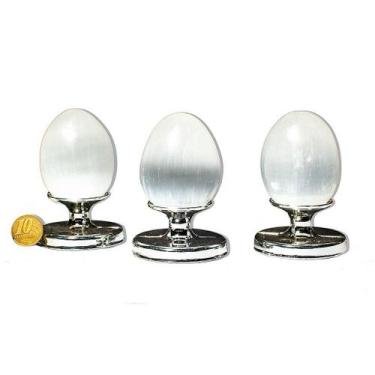 Imagem de Ovo de Selenita Branca Natural Lapidado Manualmente - 6cm - 150g - Tip