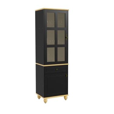 Imagem de Cristaleira 2 Portas 1 Gaveta Linha Joy Preto