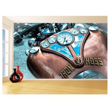 Imagem de Papel De Parede 3D Moto Custom Chopper Viagem 3,5M Bkm119