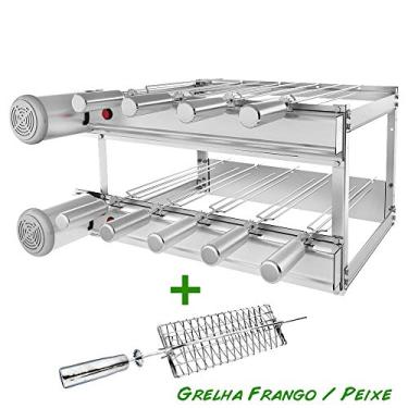 Imagem de Churrasqueira Grill DUPLA Inox SEVEFORT 9 Espetos Giratórios