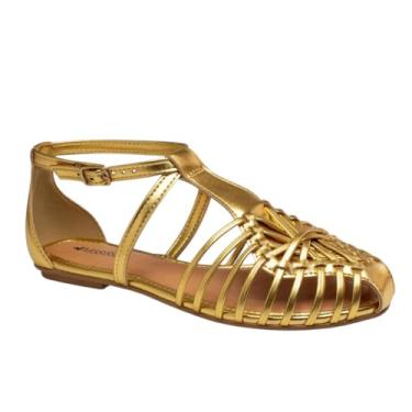 Imagem de Sandália Pescador Rasteira Casual Fechada Atrás Mississipi (Dourado, BR, Adulto, Numérico, 34)