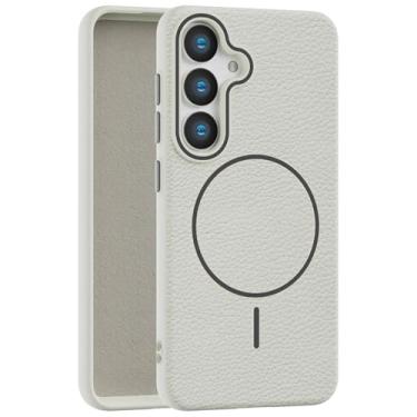 Imagem de Callyue Capa para Samsung Galaxy S24 FE branca, [compatível com Magsafe], capa protetora macia antiderrapante à prova de choque para Samsung S24 FE