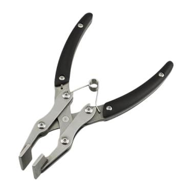 Imagem de Baoblaze Alicate de pressão para couro, alicate plano com mola embutida, ergonômico, profissional, feito à mão, portátil para trabalhos em couro, carteira, Max Jaw 12mm