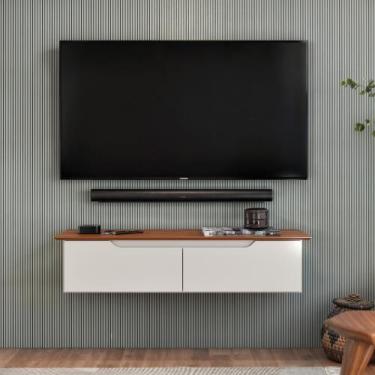 Imagem de Rack Suspenso Flow Sala Estante De Parede MDF MDP Para TV E Decoração 