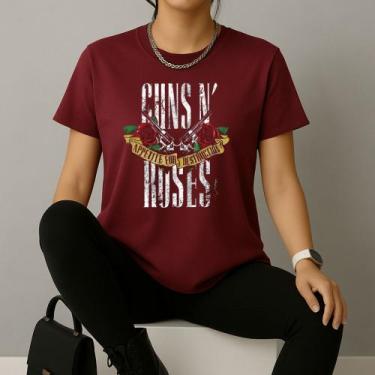 Imagem de Camiseta Feminina Estampada Guns n' Roses Letreiro 623 Modinha Look Es