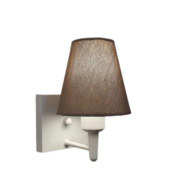 Imagem de Arandela Quadrada Md-2034 Branco Cúpula em Tecido Cone Caqui - Bivolt