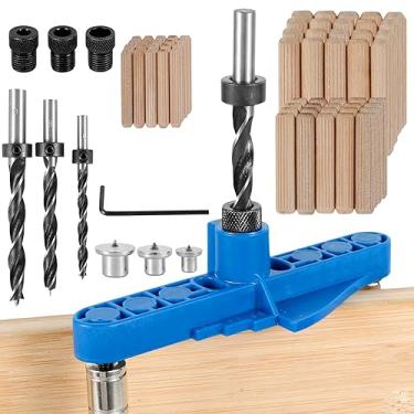 Imagem de VD Kit de gabarito de cavilha de 71 peças Multifuncional Autocentralizante Guia de Broca Centro Preciso Linha de Cavilha Localizador de Perfuração Portátil com Cavilhas de Chave e Brocas para