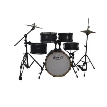 Imagem de Bateria Rmv Smart Pro 10 12 14 20 14cx Com Pratos Preta