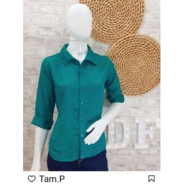 Imagem de blusa social verde - drika modas