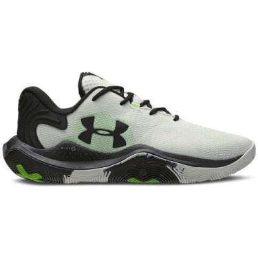 Imagem de Tênis de Basquete Masculino Under Armour Buzzer, Branco, 47
