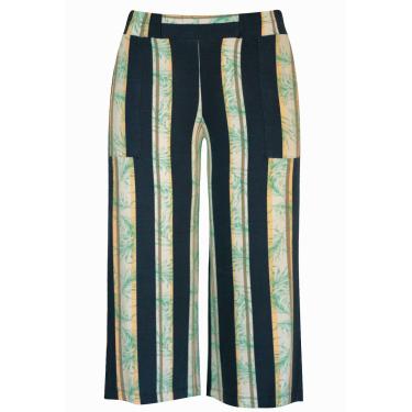 Imagem de Calça Pantacourt Pau a Pique Listrada Azul Marinho