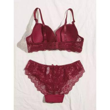Imagem de Conjunto de Lingerie Transparente com Florais, 2 peças, aro, ElaShopp